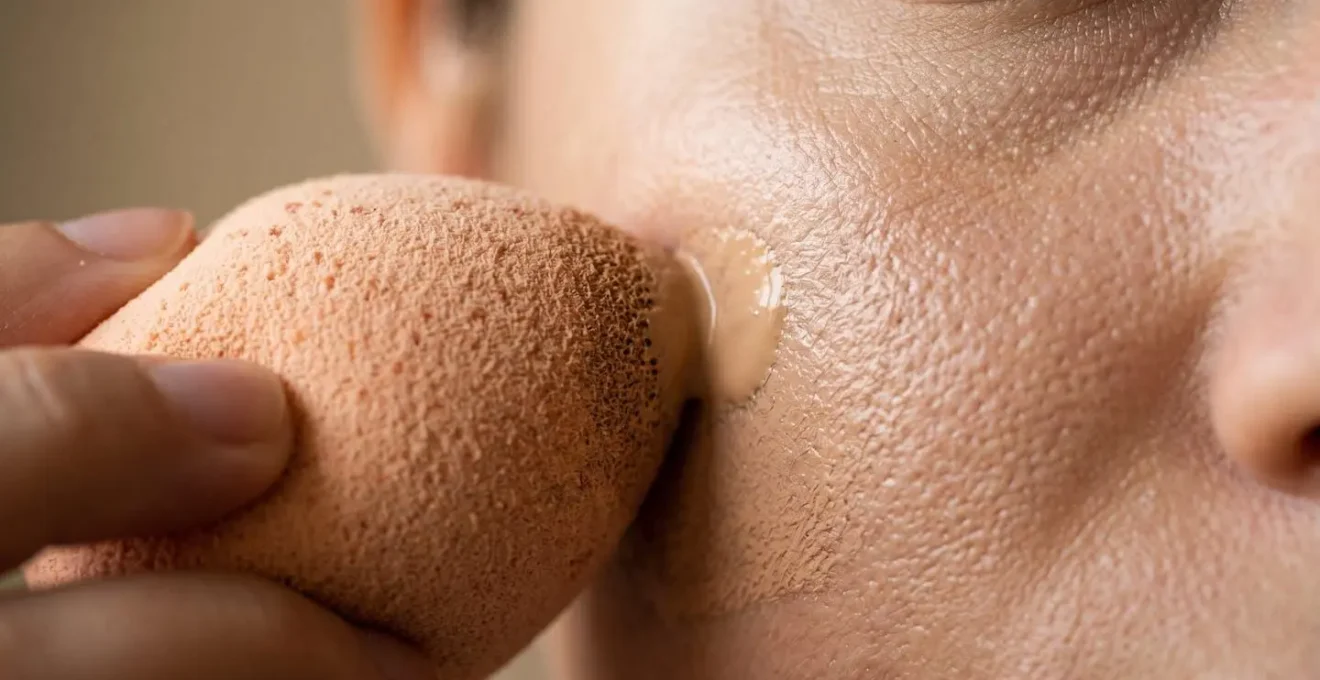 Application professionnelle de fond de teint haute couvrance pour un résultat naturel sans effet plâtre